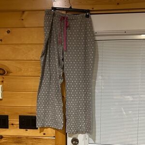 Sonoma Gray Polka Dot Women's Lounge Pants with Pink Accents